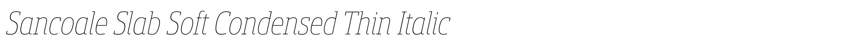 Sancoale Slab Soft Condensed Thin Italic